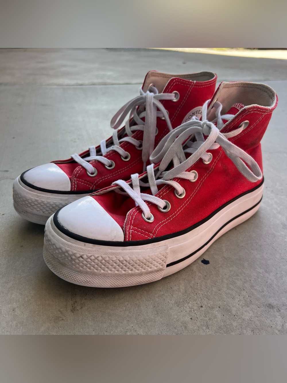Converse Chuck Taylor All Star Lift Platform Red High Top Sneakers Women 6.5